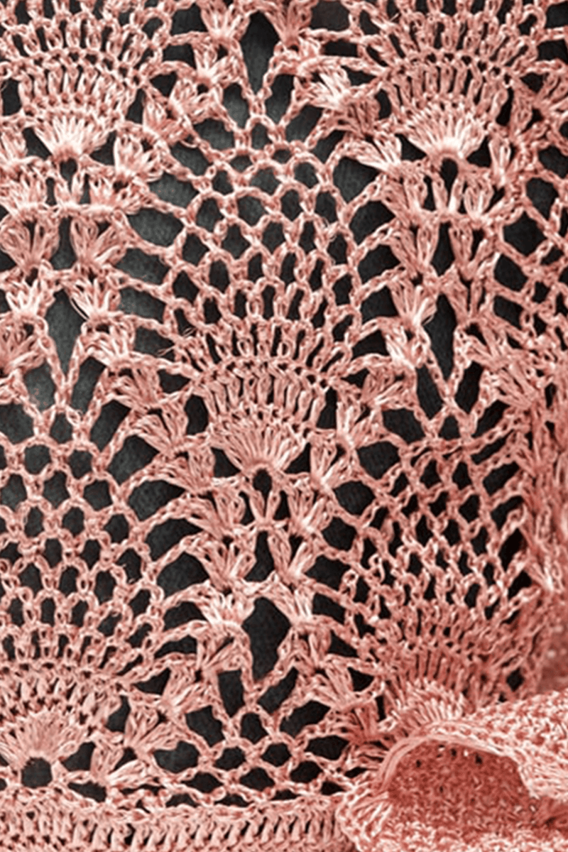 Pineapple crochet rose gold bag