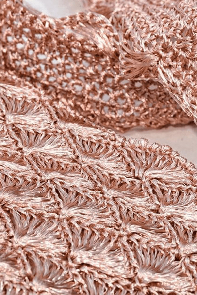 Sea shell crochet rose gold bag