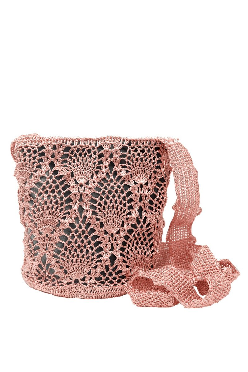 Pineapple crochet rose gold bag