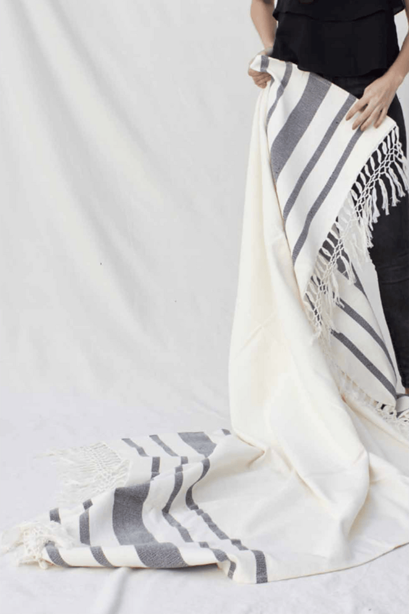 Stripe single throw - scarf - blanket